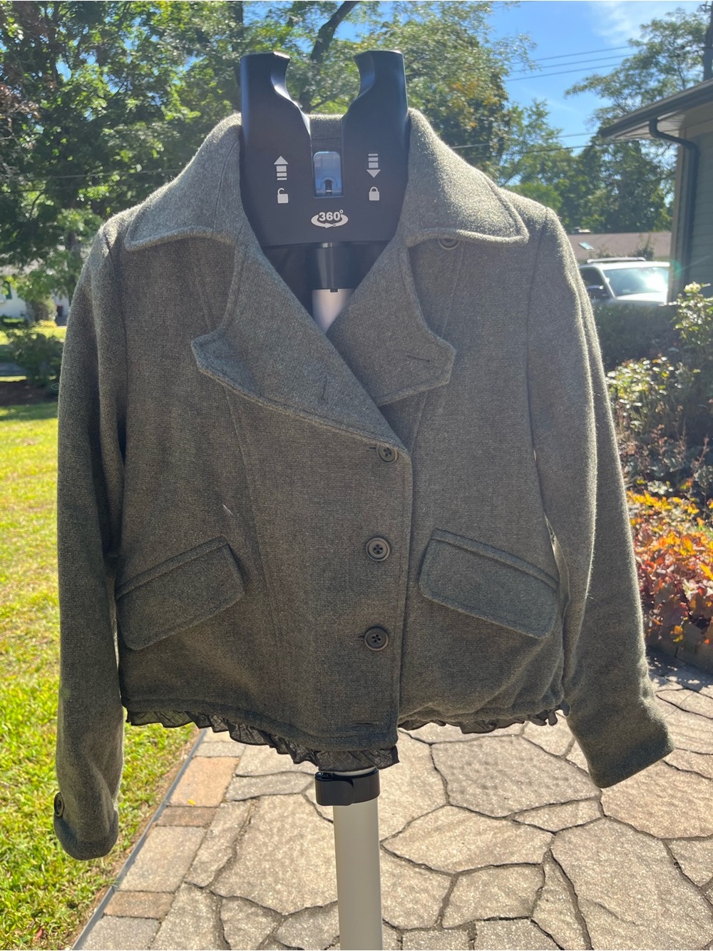 GAP Vintage 2000’s Olive Wool-Blend Short Pea Coat